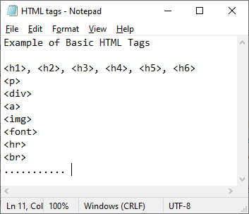 Contoh HTML untuk Pemula - Tag dasar